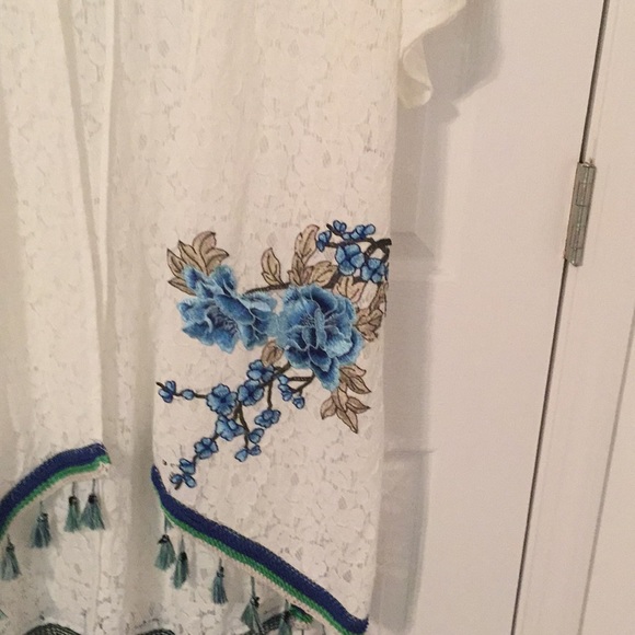 Lace Appliqué Tassels Kimono Coverup - Picture 5 of 8